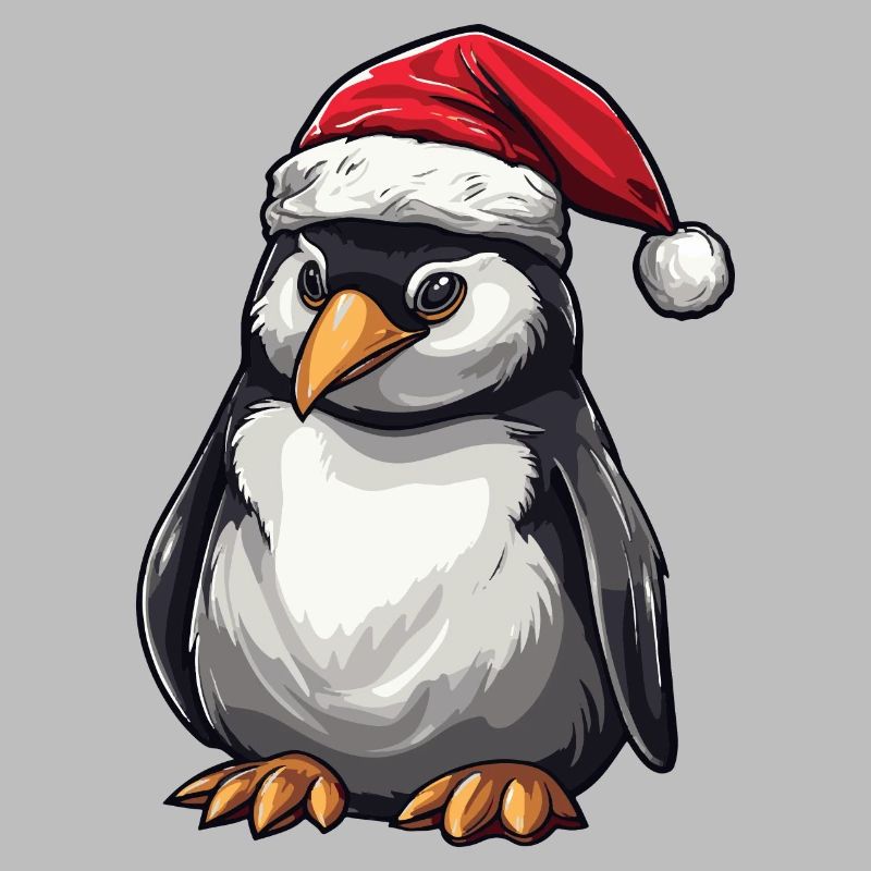 Penguin Head Christmas Portrait