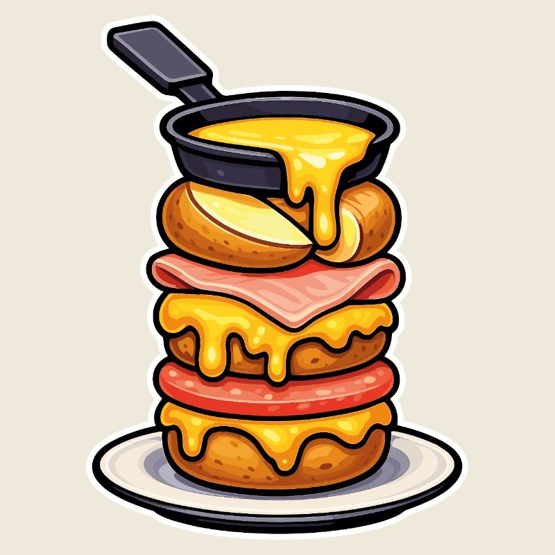 Raclette with Melting Mountain Cheese and Fondue