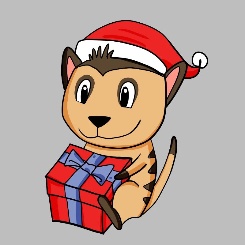 Suricate de Noël Bébé avec cadeau