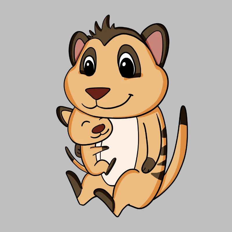 Grossesse familiale - suricate avec bébé