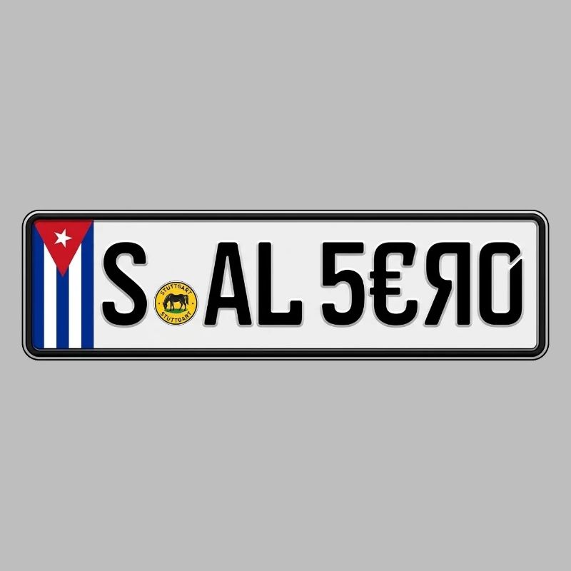 Cuba License Plate S-AL 5€Я0