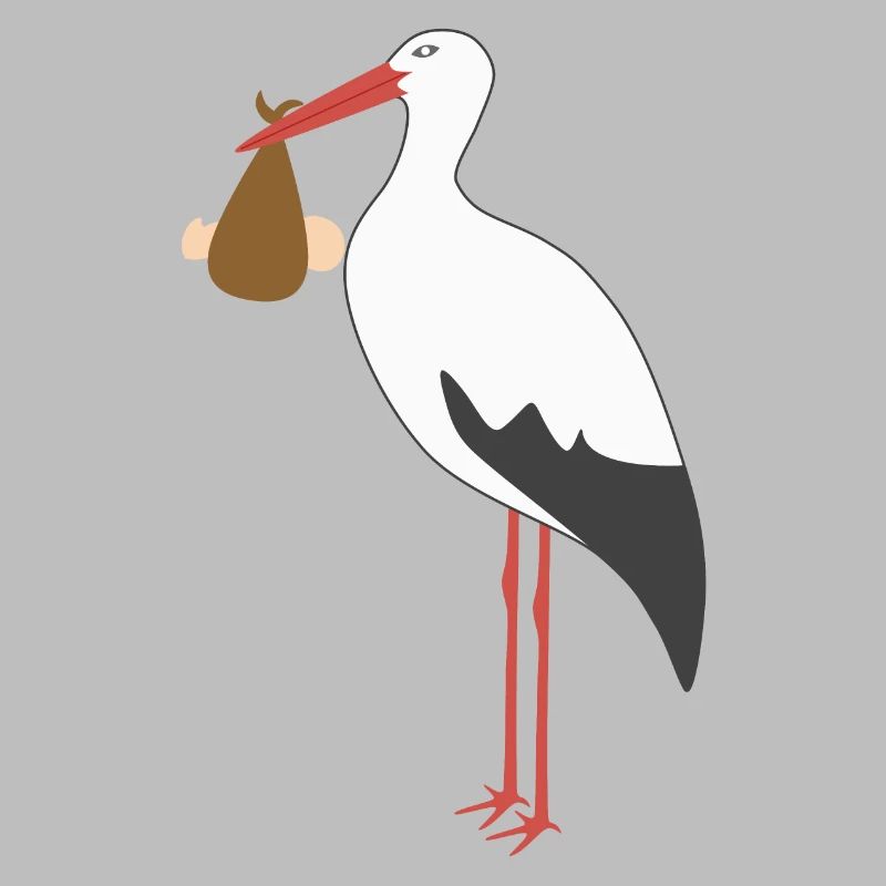 Storch bringt ein Baby