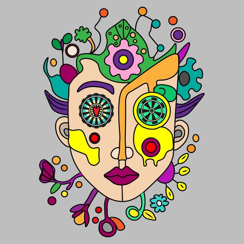 Kaleidoscopic split face