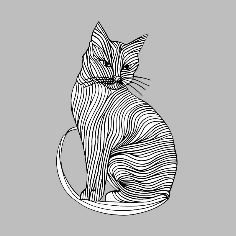 Lignes art chat #cat