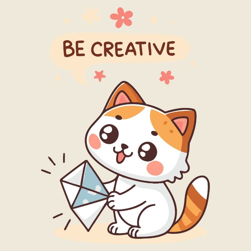 Chat Kawaii Créatif