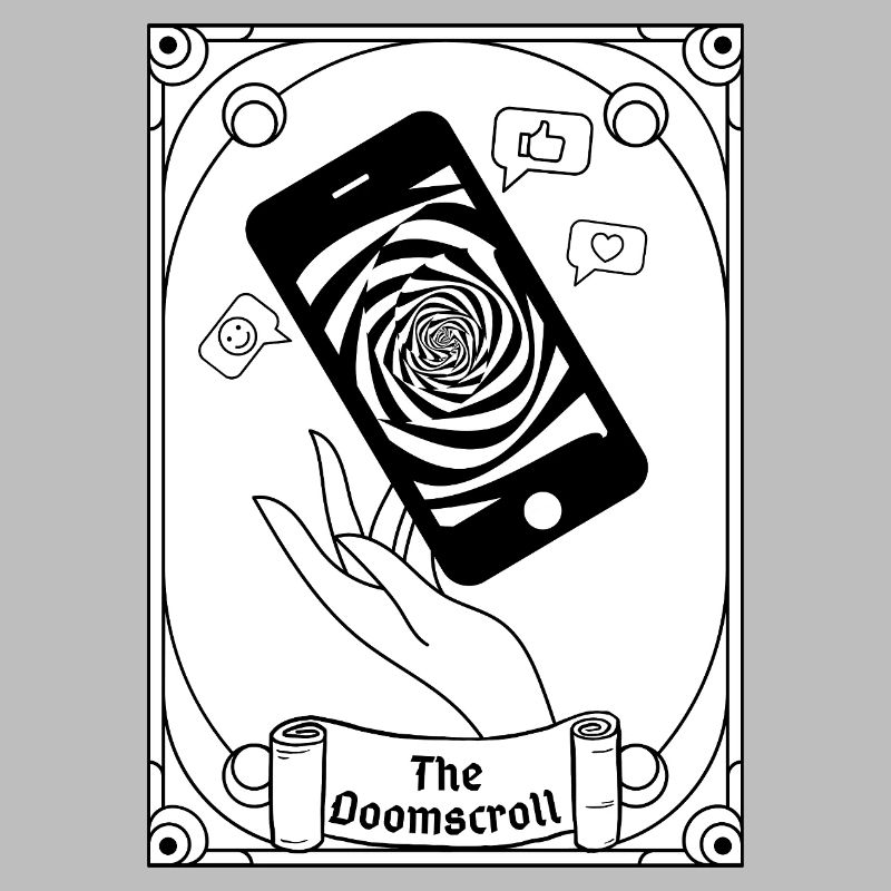 Doomscroll Brainrot Smartphone Tarot