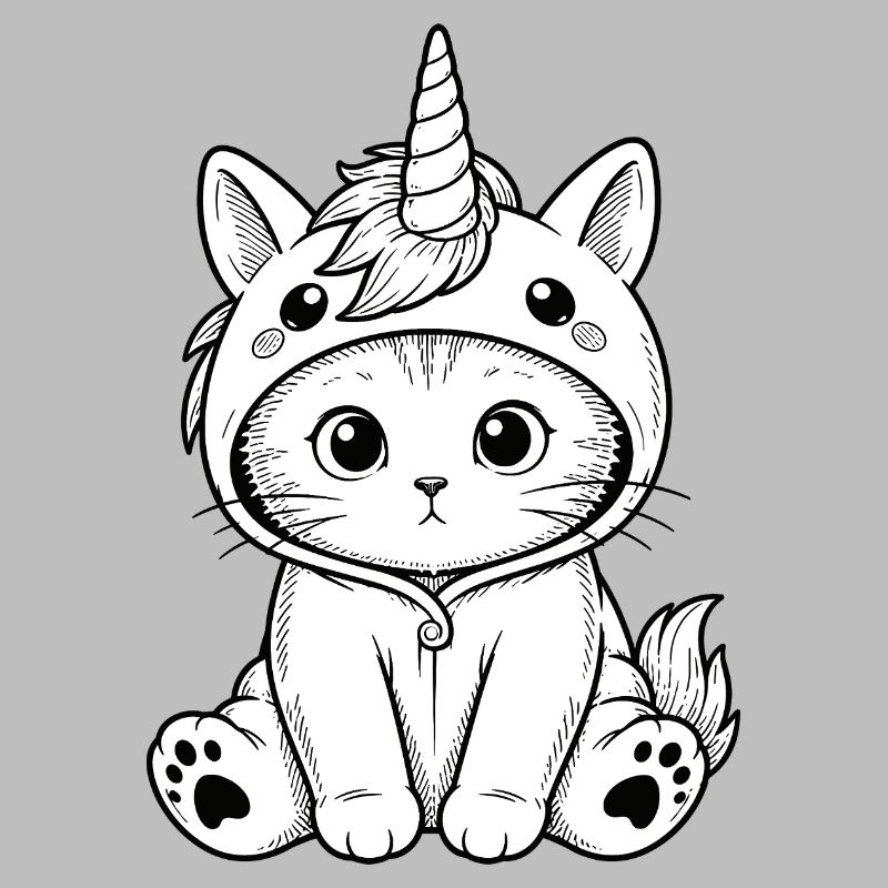 Kitten Unicorn Pullover Hoodie
