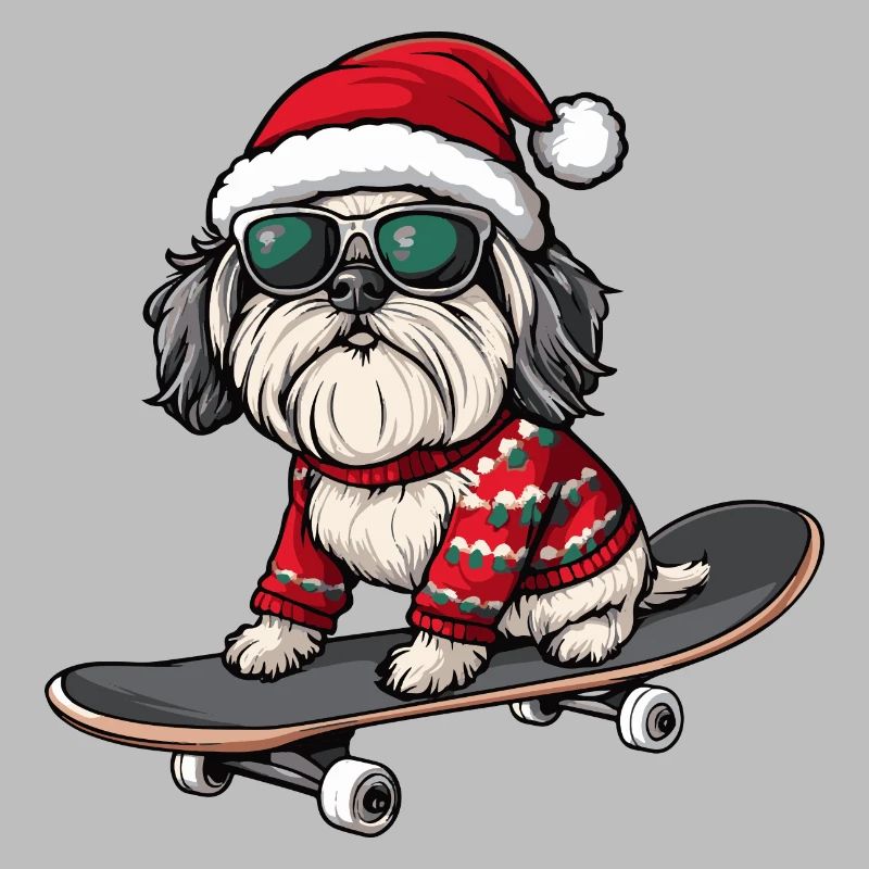 Havanese Dog Christmas Skateboard