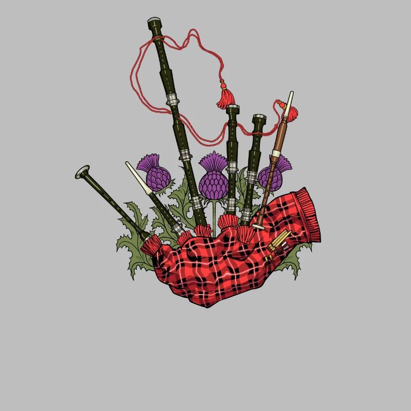 Esthétique écossaise - chardon et cornemuse