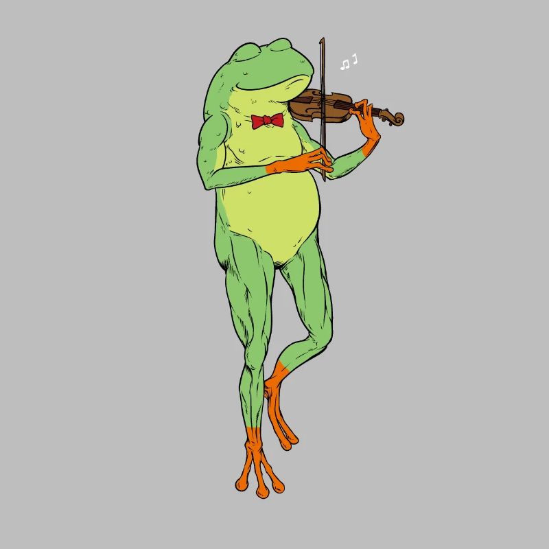 Comic Frog Plays Violin