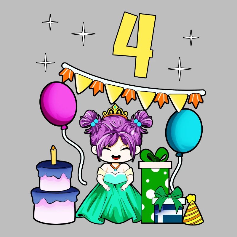 Mit Prinzessin - Mädchen Geburtstag 4 Jahre