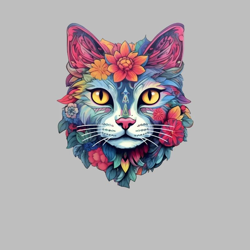 Cat Aesthetic Flower Design