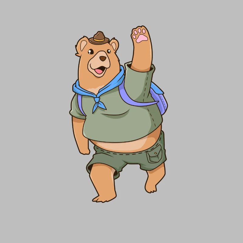 L’ours de dessin animé est un scout