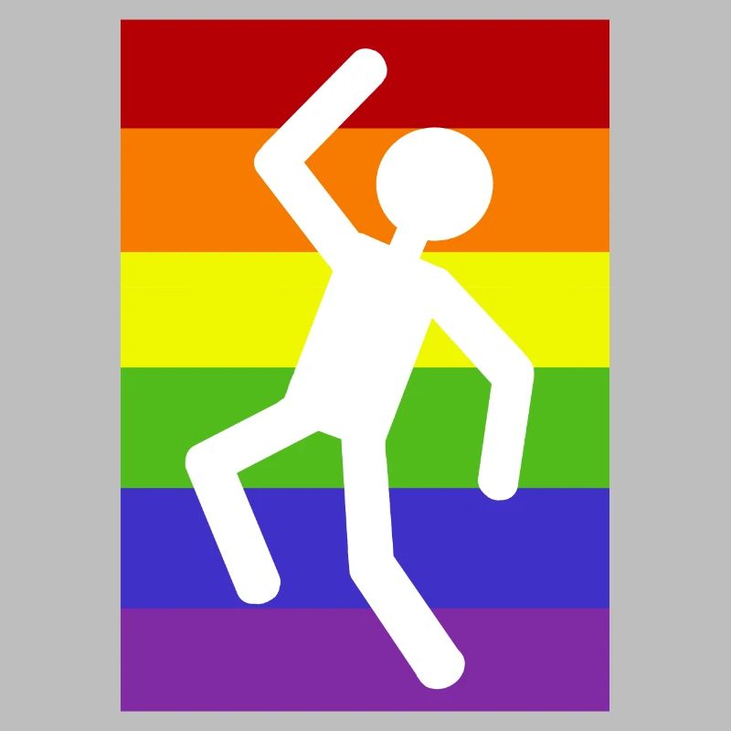 Mann auf Regenbogenhintergrund