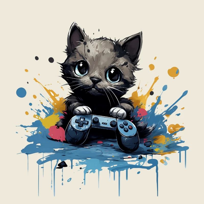 Cute cat gaming design