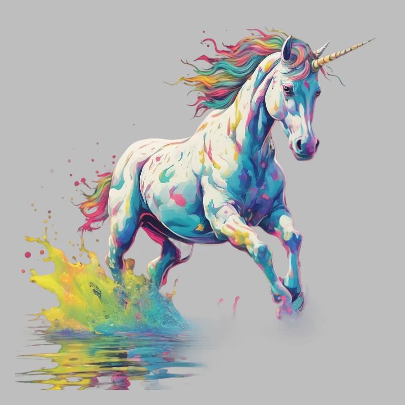 Einhorn in Farbpalette