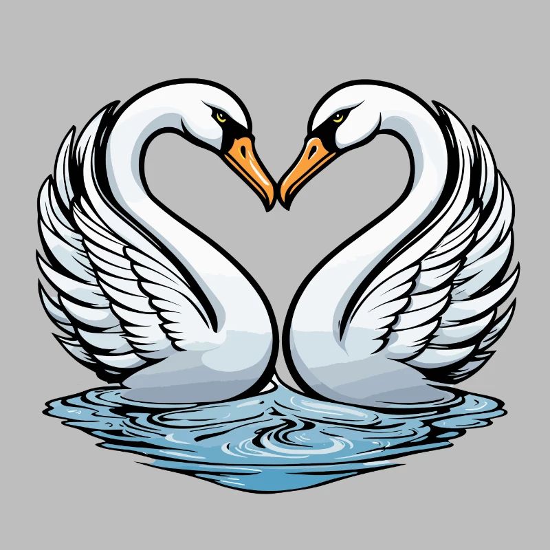 Illustration de la Saint-Valentin cygne