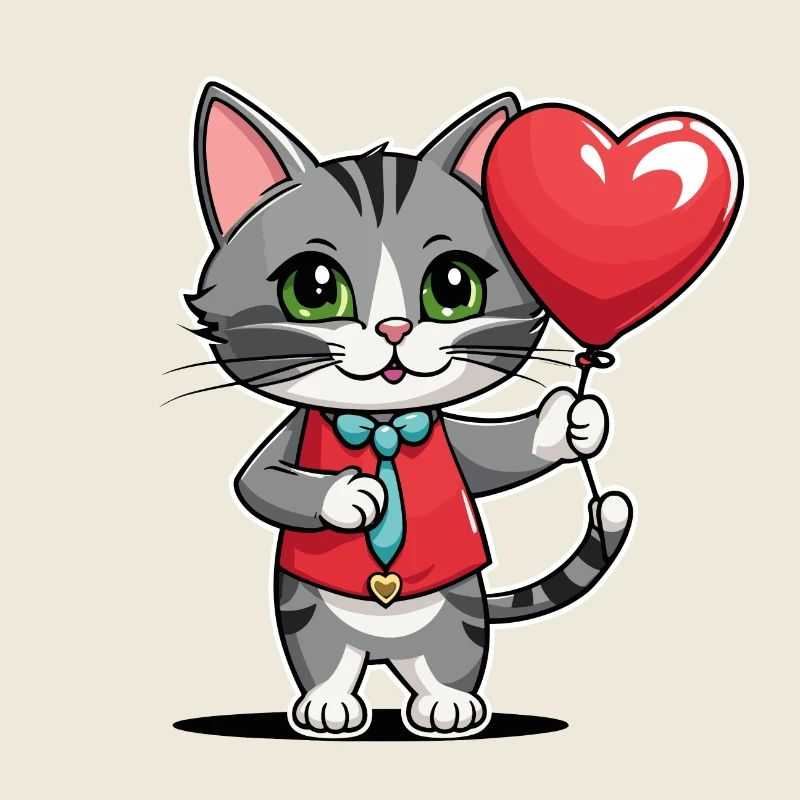 Katze Herz - Valentinstag