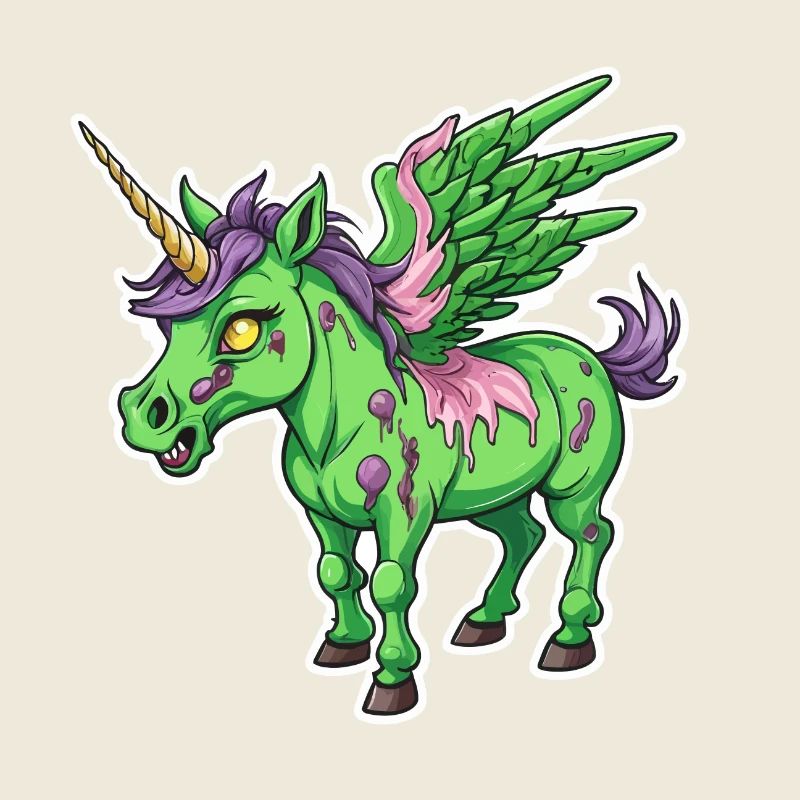 Illustration de licorne zombie