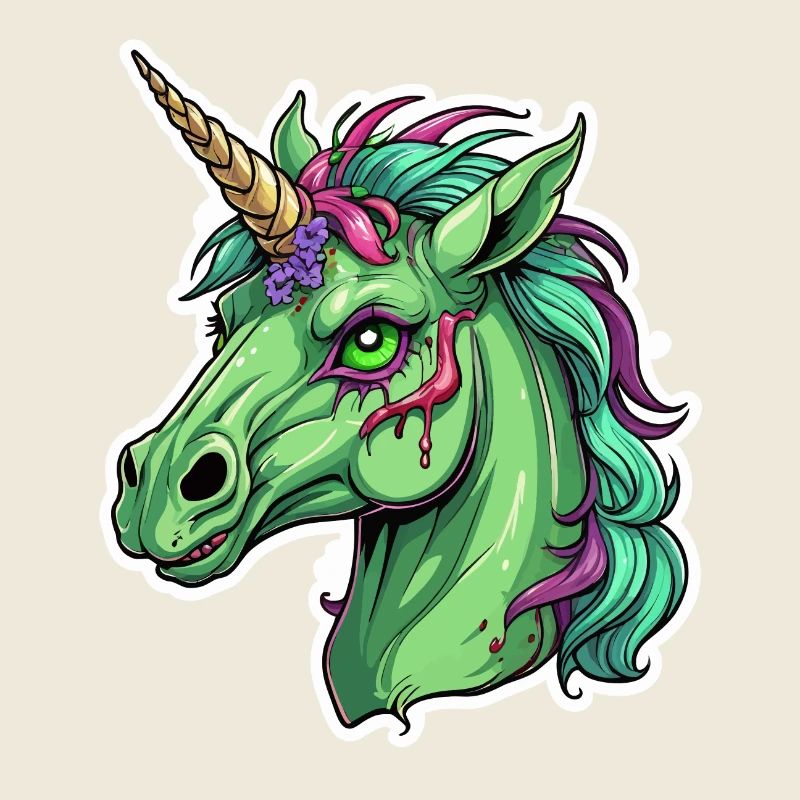 Zombie Einhorn Illustration
