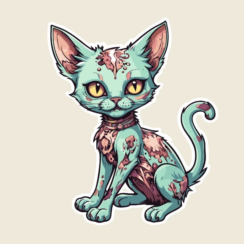 Illustration de chat zombie