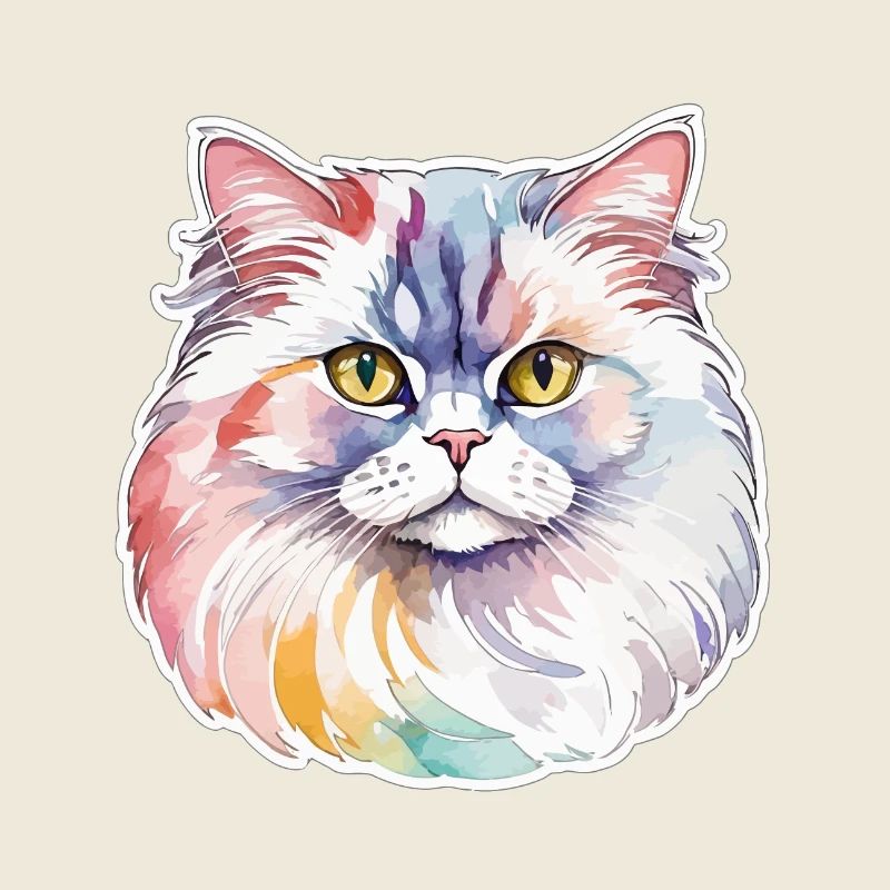 Aquarelles de chat persan