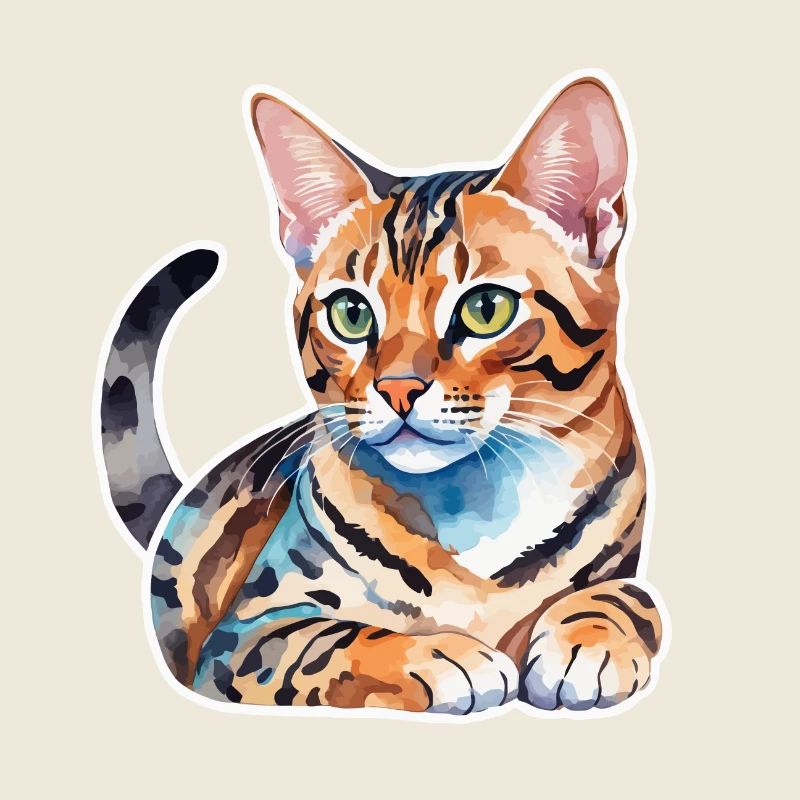 Chat du Bengale Aquarelles