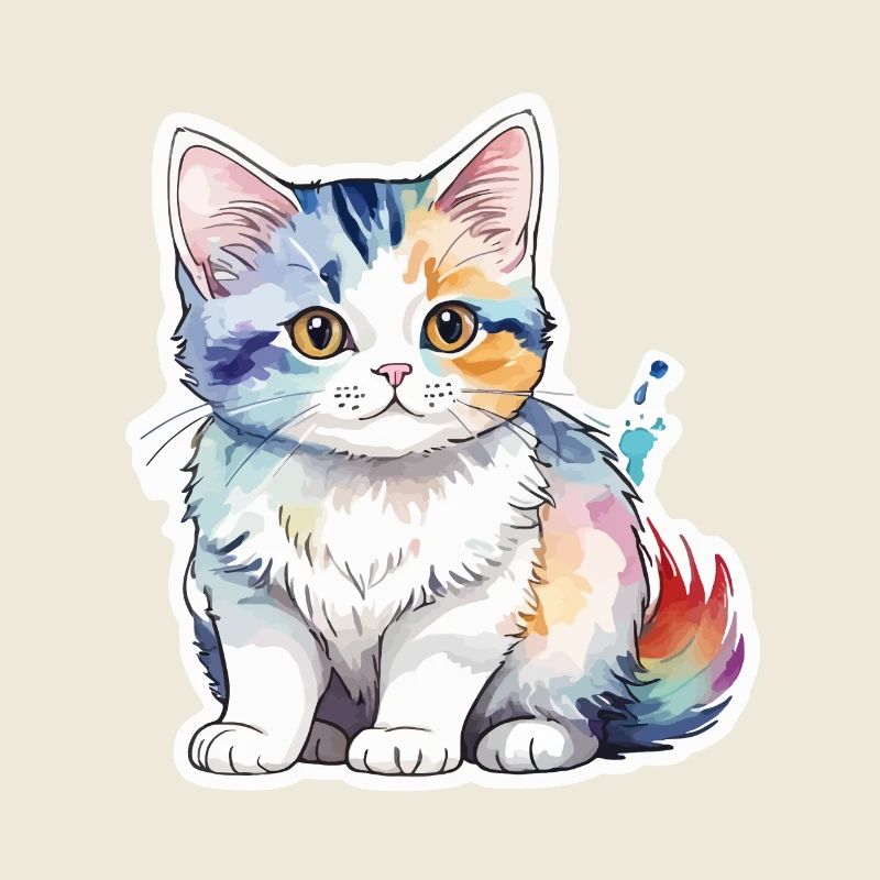 Munchkin Teckel Chat Aquarelle