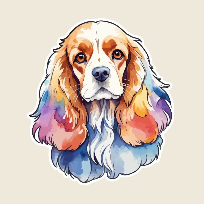 American Cocker Spaniel Wasserfarben