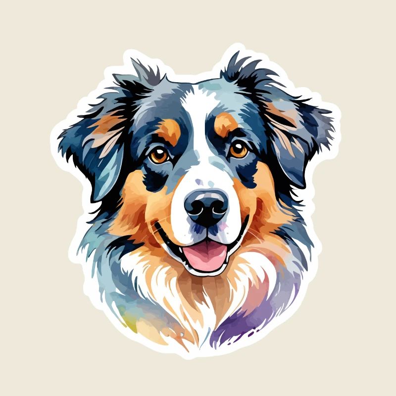 Australian Shepherd Watercolors