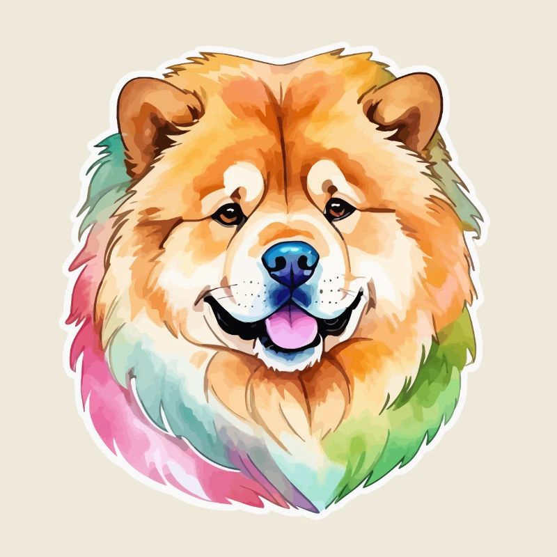 Chow Chow Wasserfarben