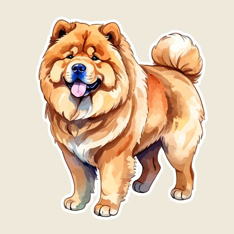 Chow Chow Wasserfarben