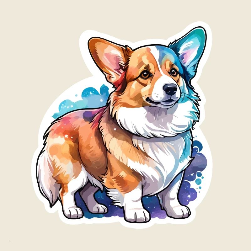 Welsh Corgi Pembroke Aquarelle