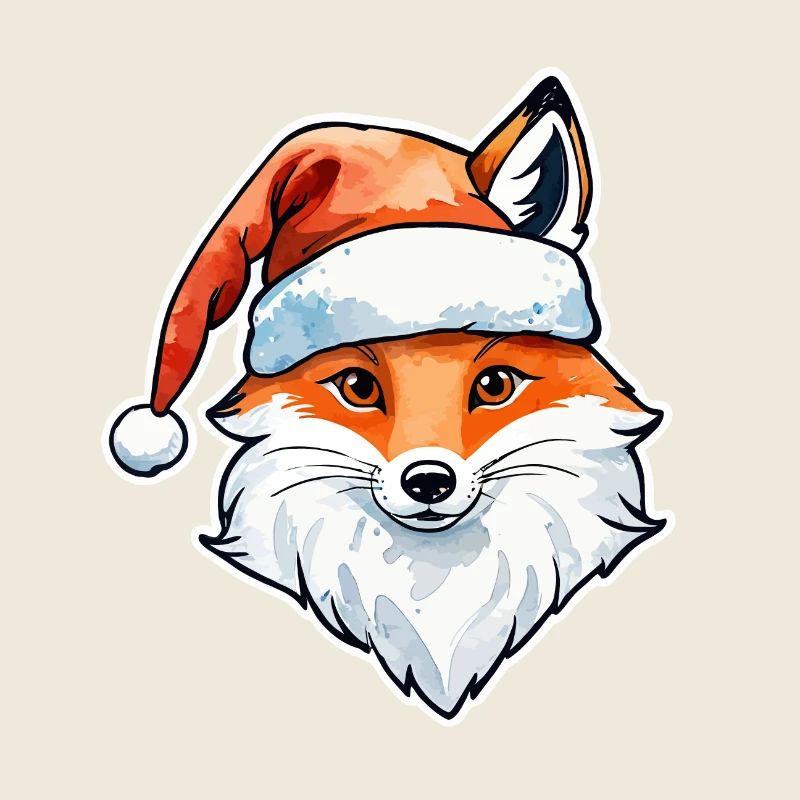 Fuchs Weihnachten Wasserfarben