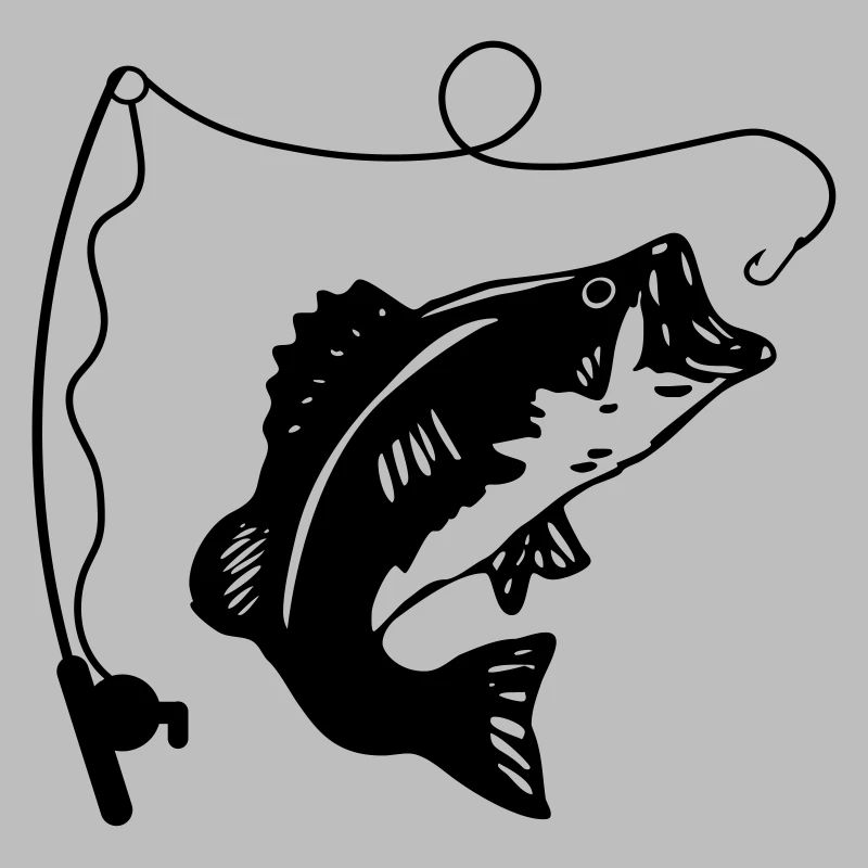 Canne à pêche et poisson
