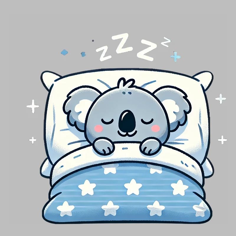 Koala Sleeping In Bed At Night Time