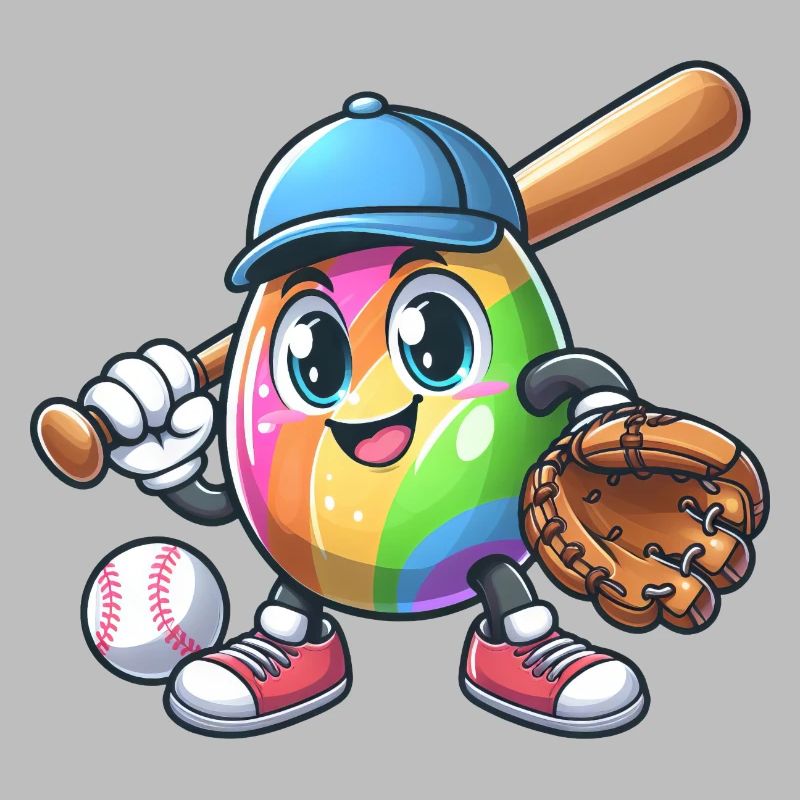 Conception de baseball d’oeuf de Pâques pour les fans de baseball