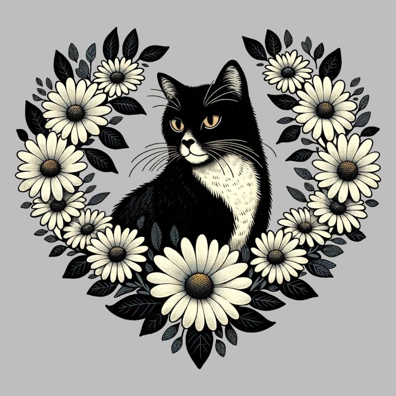 Smoking Katze Gänseblümchen