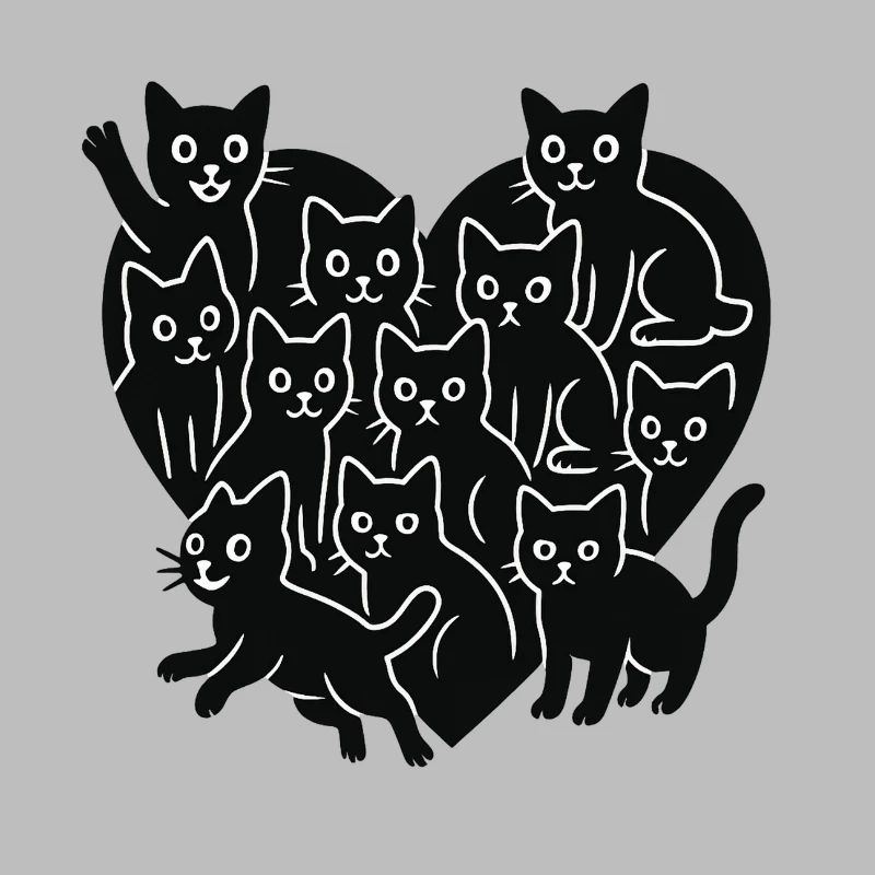 Chats - Chats en forme de cœur