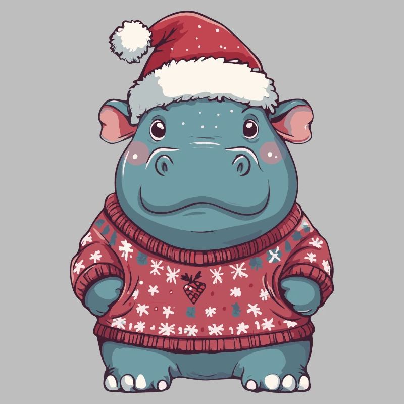 Nilpferd Weihnachten