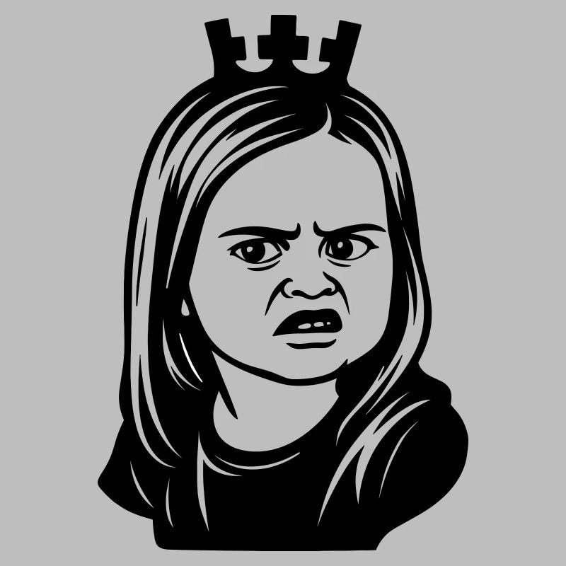 Skeptical meme girl with crown