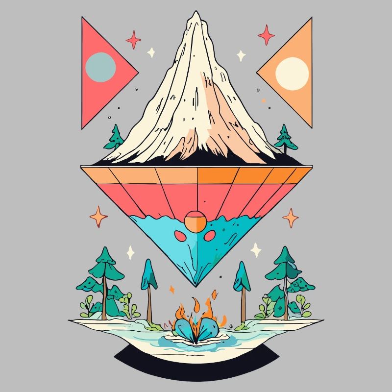 Conception de symétrie de montagne et de forêt