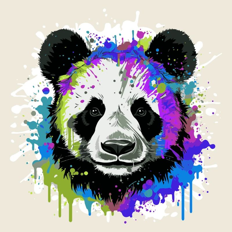 Panda Kopf Porträt Bunt