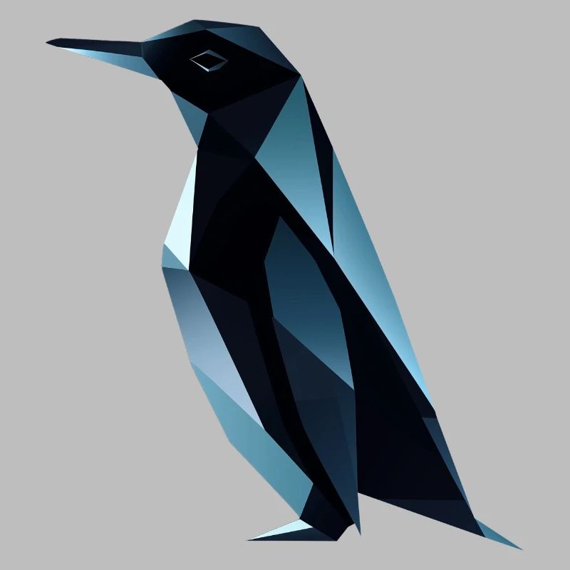 Süsses Pinguin Low Poly Design