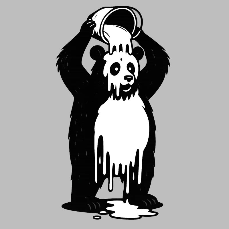 Panda im Farbtopf