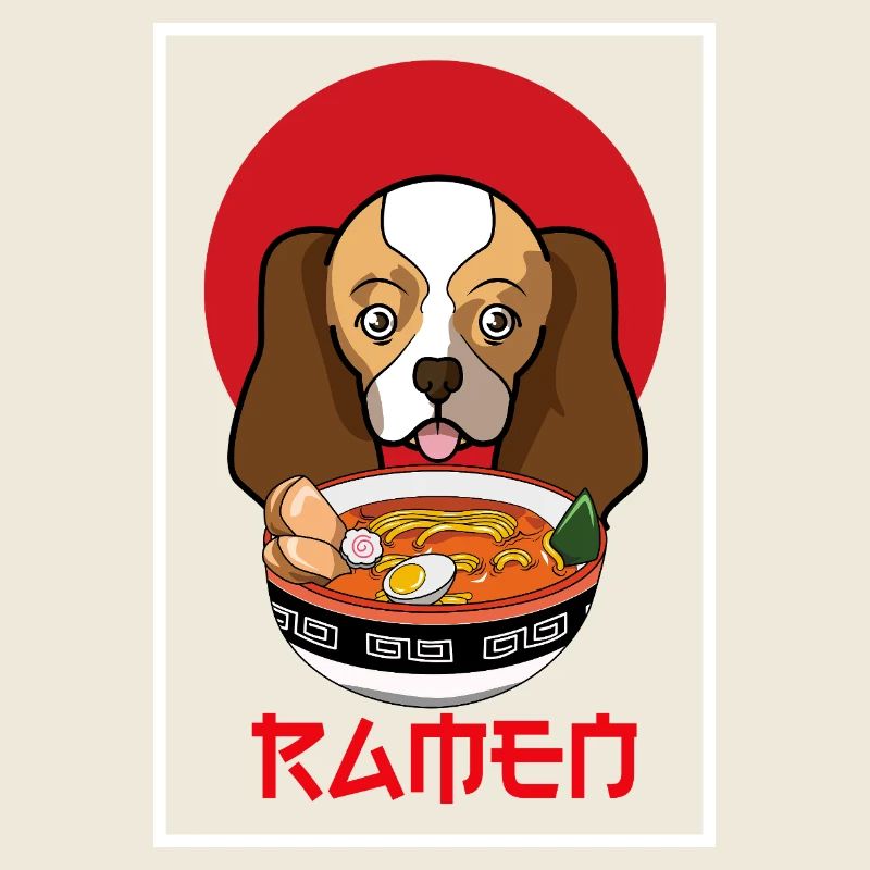 Cavalier King Charles Spaniel Ramen Japanischer Hund