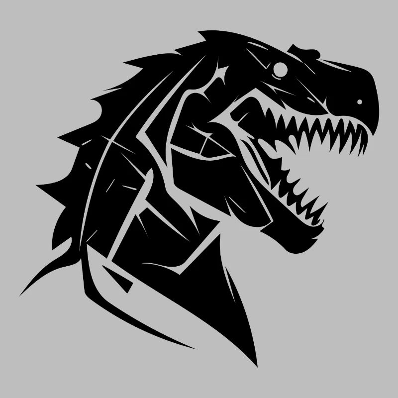Grim T-Rex Dinosaur Tattoo Design