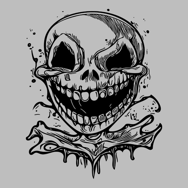 Lachender Halloween Tattoo Schädel