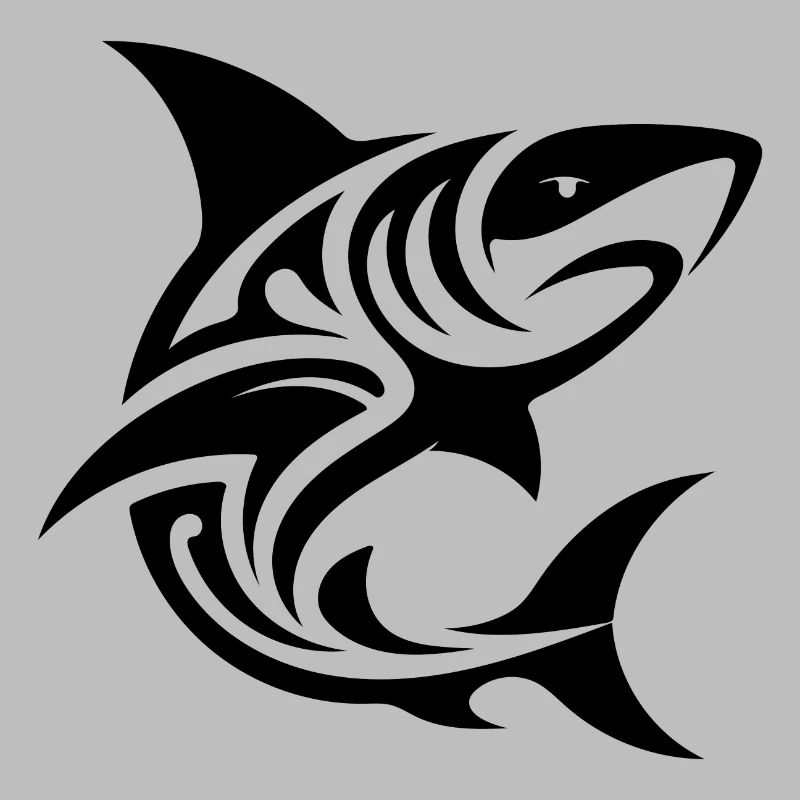 Tribal Tiger Shark Style Diver Fan Tattoo