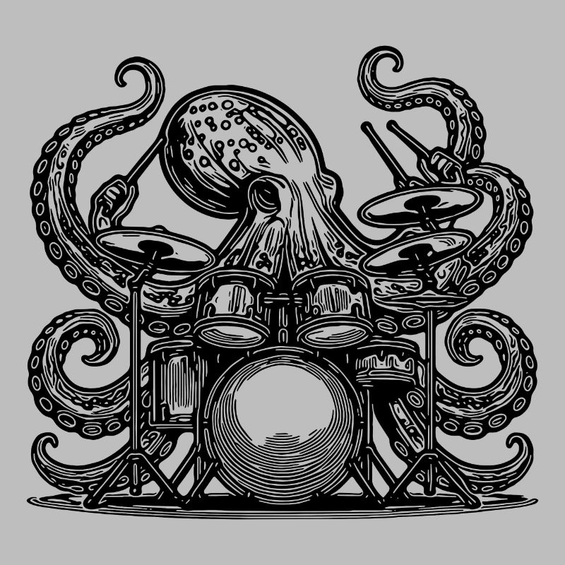Cooler Oktopus am Schlagzeug